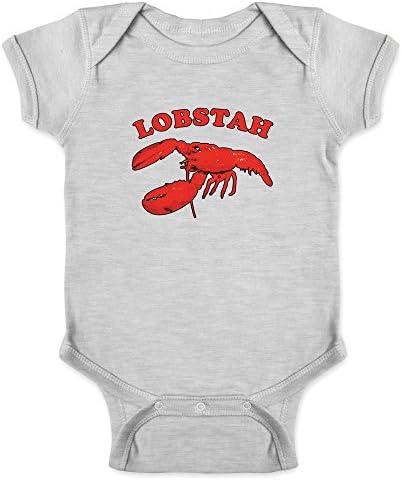 Pop Konuları Lobstah Maine Istakoz New England Boston Komik Bebek Erkek Bebek Kız Bodysuit