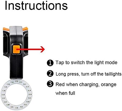 Kuyruk ışık meclisi USB şarj kırmızı mavi renk sürme ışık arka lamba emniyet uyarı ışığı (Kanser tarzı).