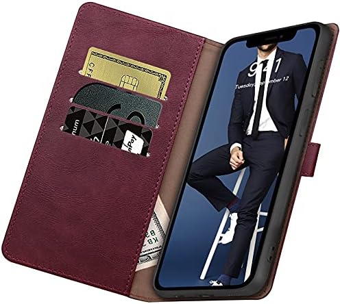 SUANPOT için iPhone X / XS 5.8 inç(Olmayan XS Max 6.5) RFID Engelleme ile deri cüzdan kılıf kredi kart tutucu, Flip Folio Kitap