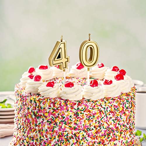 40th Doğum Günü Mumlar Kek Sayısal Mumlar Mutlu Doğum Günü Pastası Mumlar Topper Dekorasyon için Doğum Günü Düğün Yıldönümü Kutlama