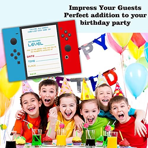 Nopoben Video Oyunu Parti Davetiye Kartları, Doğum Günü Partisi Davetiyesinde Oyun, Çocuk Partisi Kutlaması, 20 Zarflı 20 Kart
