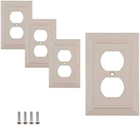 SleekLighting tarafından Duvar Plakası Çıkış Anahtarı Kapakları 4 paketi | Klasik Fildişi Mimarisi Duvar plakaları| Stilleri