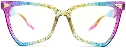 Bayan Plastik Kedi Gözü Boynuz Jant %100 Mavi ışık Filtreleme Bilgisayar Gözlükleri