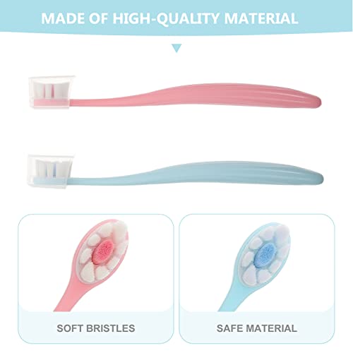Healıfty 2 Pcs Yetişkin Diş Fırçası Manuel Diş Fırçası Ağız Temizleyici Diş Diş Temizleme Araçları için Çocuk Eğitim Diş Temizleme