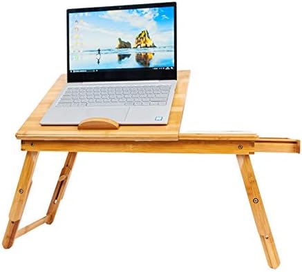21x13 Moda Pürüzsüz Ayarlanabilir bilgisayar Masası ile Fincan Standı-Ahşap Renk-Katlanabilir Taşınabilir Lap Ayakta Masası için