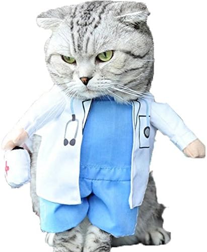 NACOCO Köpek Kedi Doktor Kostüm Pet Doktor Giyim Cadılar Bayramı Kot Kıyafet Giyim