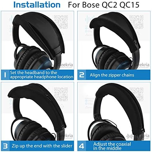 Geekria Kafa Bandı Kapağı Bose QuietComfort 2, QuietComfort 15, QC2, QC15 Kulaklıklar, Kafa Bandı Yastığı/Kafa Bandı Koruyucusu/Kolay