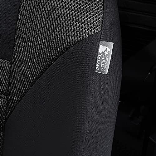 FH Group Premium 3D Hava Mesh Ön Set Araba Koltuğu Kapakları Hediye ile Katı Siyah Ön Set-Otomobiller, Kamyonlar ve SUV'lar için