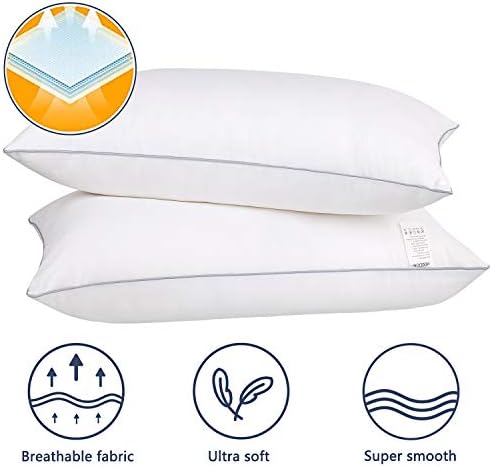 HIMOON Yatak Yastıklar Uyku için 2 Paket, Standart Boyutu Soğutma Yastıklar 2 Set, üst-end Mikrofiber Kapak için Yan Mide Geri
