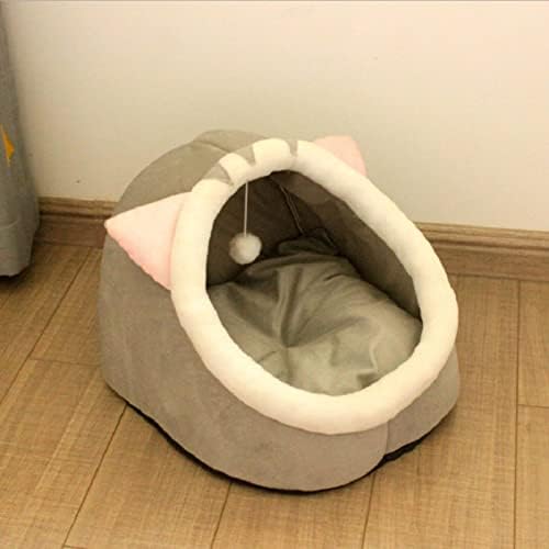 Kedi Çadır Yatak Ev Kapalı Küçük Büyük Kediler için Ultra Yumuşak Kaymaz Alt Makine Yıkanabilir Ayrılabilir Yastık ile