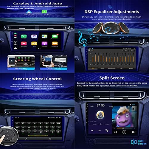 WDXSFR Çift Din Araba Stereo, Bluetooth ve Yedekleme Kamera ile 9 İnç Dokunmatik Ekran Araba Radyo, AM / FM Ses Alıcısı Multimedya