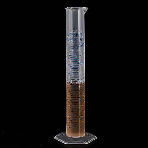 uxcell Plastik Mezun Silindir, 1 Fırça ile 50ml Ölçüm Silindiri, Bilim Laboratuvarı için 4in1 Set