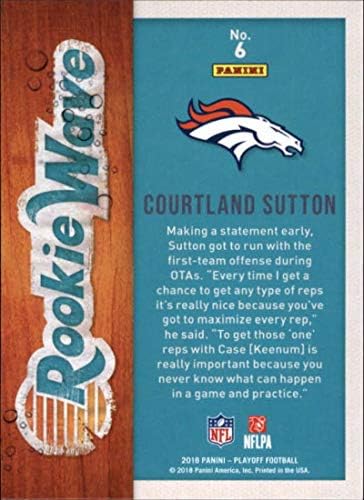 2018 Playoff NFL Çaylak Dalga 6 Courtland Sutton Denver Broncos RC Çaylak Resmi Panini Futbol Ticaret Kartı