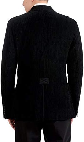 Dolce & Gabbana Erkek Siyah Kadife Üç Düğmeli Blazer Spor Ceket ABD