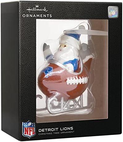 Hallmark NFL Detroit Lions Santa Futbol Kızağı Noel Süsleme (0001OSL2154)