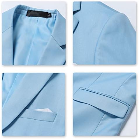 Erkek takım elbise Blazer Slim Fit 2 düğme iş ceket çentikli yaka spor ceket