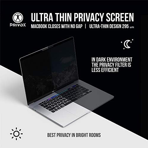 Privox Manyetik Gizlilik Ekran Filtresi ile Uyumlu 13 MacBook Pro -Akım, Ultra İnce Parlama Önleyici Çizilmez Ekran Kapağı,