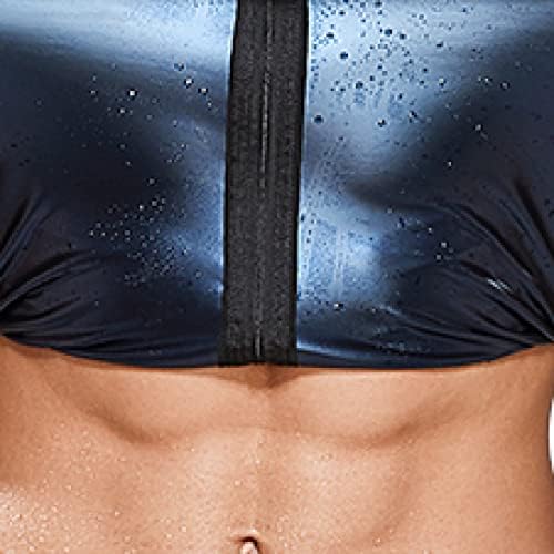 ChyJoey Erkek Sıkı Sauna Takım Elbise-Vücut Zayıflama, Spor Sıkıştırma Gömlek Fermuar Karın Kontrol Shapewear Yelek Spor Egzersiz