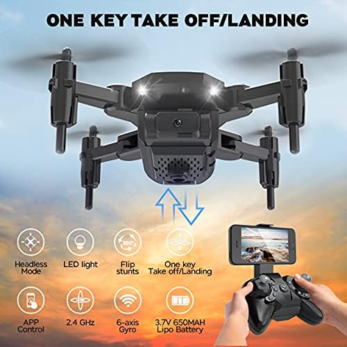 Çocuklar için BOTARO Mini Drone, Uzaktan Kumandalı 720P HD FPV Kamera, Çocuklar ve Yeni Başlayanlar için El Kontrollü Uçan Mini