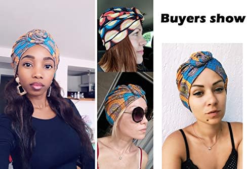1 Pack / 2 Packs/4 Packs Kadın Türban Afrika Desen Düğüm Headwrap Beanie Ön-Tied Bonnet Kemo Cap Saç Dökülmesi Şapka