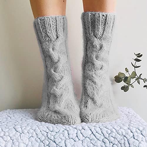 Amanda Kış Bayan Yün Çorap Düz Sıcak Kalın Örgü Yumuşak Rahat Ekip Çorap Kadınlar ıçin Rahat Tığ Çorap