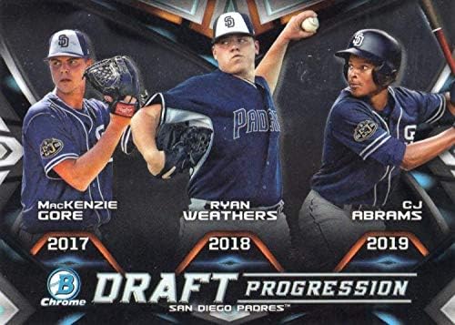 2019 Bowman Taslak Taslak İlerleme Üçlüsü DPR-SDP CJ Abrams / MacKenzie Gore / Ryan Weathers RC Çaylak San Diego Padres MLB