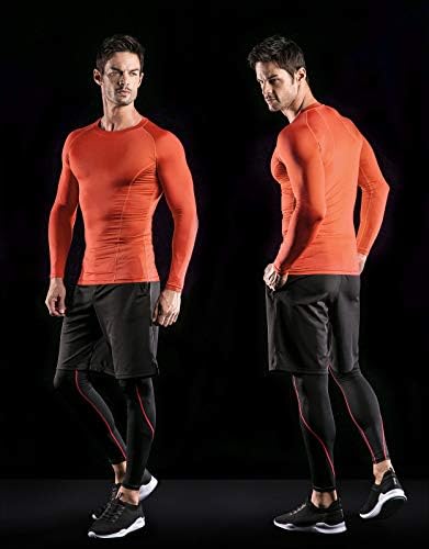 ATHLIO 1 veya 3 Paket erkek Uzun Kollu Sıkıştırma Gömlek, Aktif Spor Baz Katman T-Shirt, atletik Egzersiz Gömlek