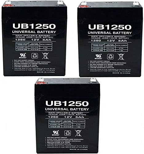 3 Adet UPG UB1250 12 V 5AH SLA Yedek Pil, Hakiki KT-1250 ile Uyumlu