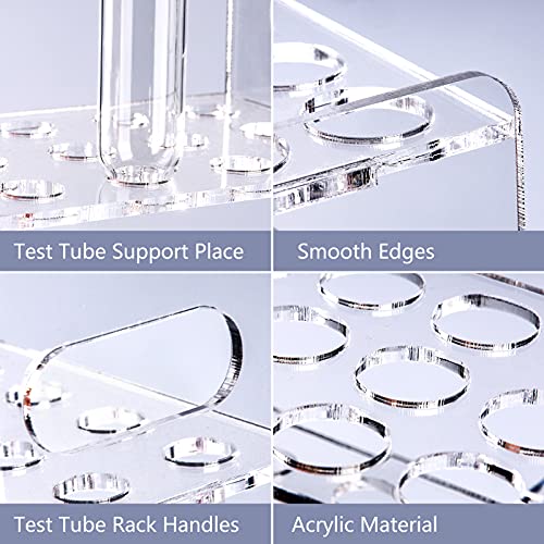 Akrilik Raflı Temedon Test Tüpleri, Banyo Tuzları, Bitki Yayılımı için Mantar Tıpalı 12 Adet 20×150mm(35ml) Plastik Test Tüpleri