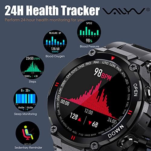 Erkekler için akıllı saat ile Çağrı Cevap/ Dial, askeri Smartwatch ile Kalp Hızı Kan oksijen monitörü Uyku Tracker App Mesaj