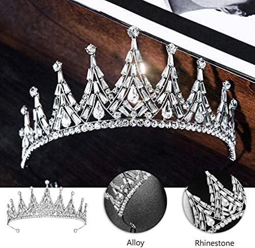 XIXIDIAN Taçlar Kadınlar için, kadınlar Gümüş Prenses Tiara Küçük Kızlar için Kristal Taçlar ve Tiaras Saç Aksesuarları Düğün