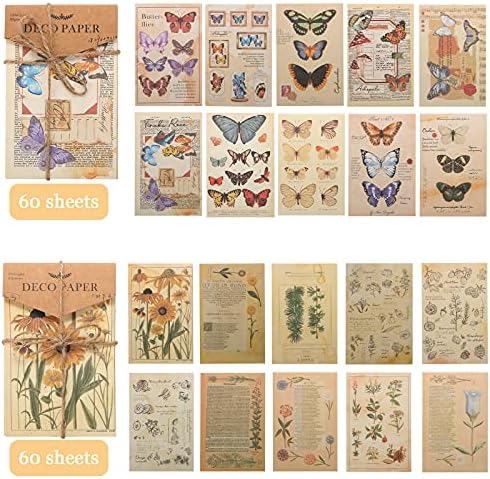 UHOMENY 120 Parça Vintage Scrapbooking Malzeme Kağıt Antik Efemera Paketi Kraft Kağıt Günlüklerinde Kağıt DIY Zanaat Dekoratif