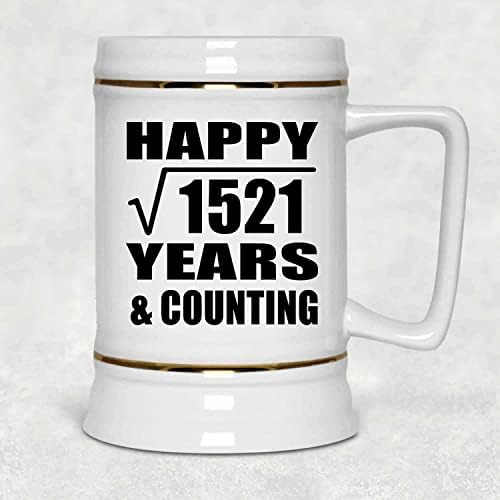 Mutlu 39th Yıldönümü Karekök 1521 Yıl ve Sayma-22 oz Bira Stein Seramik Bar Kupa Tankard Drinkware-Eşi için Koca Lady Onu Onu