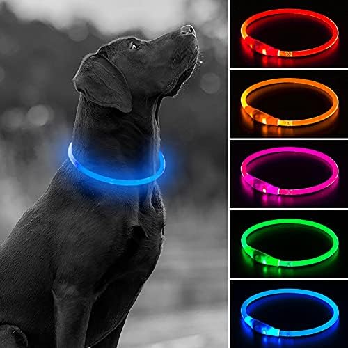 Higo LED Köpek Tasması Işık USB Şarj Edilebilir Led Pet Kolye Karanlıkta Parlıyor, Suya Dayanıklı Işık Yakaları Geceleri Yürüyen
