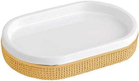 Popüler Banyo Sabunluk, Norizan Koleksiyonu, Altın / Beyaz
