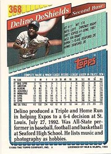 1993 Topps Altın Beyzbol 368 Delino DeShields Montreal Expos Topps Şirketinden Resmi MLB Ticaret Kartı