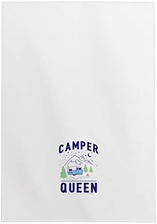 RV aksesuarları Camper Kraliçe Retro RV ev dekor mutfak hediyeler 2 paket dekoratif mutfak havlusu beyaz