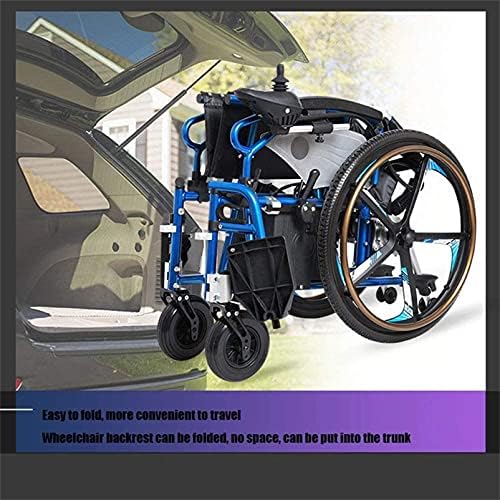 ZZBB Elektrikli Tekerlekli Sandalye, 360° Joystick Arazi Tipi Alüminyum Katlanır Tekerlekli Sandalye Ayarlanabilir Hız Yaşlılar