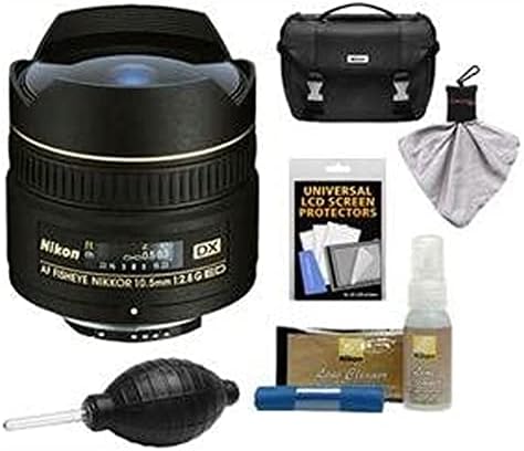 Nikon 10.5 mm f/2.8 G ED DX AF Balıkgözü-Nikkor Lens ile Nikon Kılıf + Temizleme ve Aksesuar Kiti