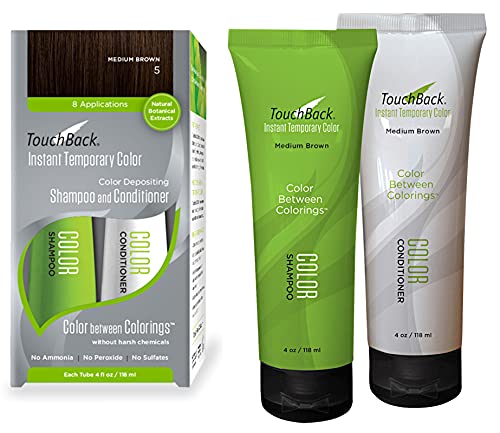 TouchBack Renkli Şampuan ve Saç Kremi Seti (Orta Kahverengi)