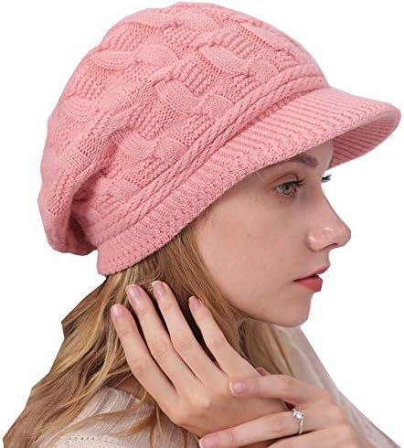 Kış şapka kadınlar için bere şapka sıcak örme kap tavşan saç kabarık astar kapaklar ile vizör