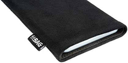 Samsung Galaxy Note 2 N7100 için fitBAG Klasik Siyah Özel Özel Kılıf. Ekran Temizliği için Entegre Mikrofiber Astarlı Orijinal