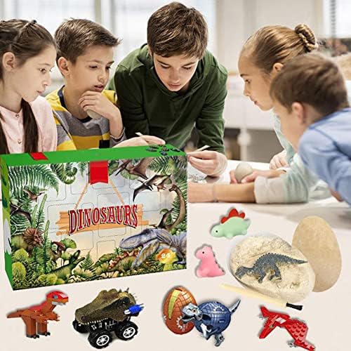 Nirelief Dinozor Oyuncak Advent Takvimi 2021-Xmas 24 Gün Geri Sayım Takvim Noel Dino Şekil Advent Takvimi Mini Oyuncaklar Takvim