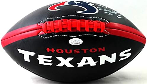 Andre Johnson İmzalı Houston Texans Siyah Logolu Futbol - JSA W Beyaz