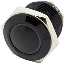Alpinetech 16mm 5/8 Anti-Vandal O-Ring LED 2.8 V / 1.8 V Anlık Paslanmaz Çelik Metal Push Button Anahtarı Kubbe Üst Siyah Gövde