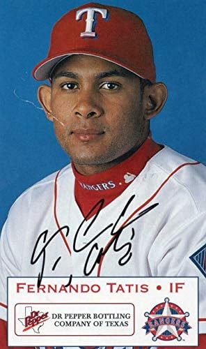 Fernando Tatis Texas Rangers, Coa - MLB Kesim İmzaları ile 3x5 Kartpostal İmzaladı