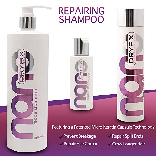 Nano DryFix Şampuan / Nemlendirici ve Onarıcı Şampuan / Özellikle Kuru ve Hasarlı Tüm Saç Tipleri için (2 floz)
