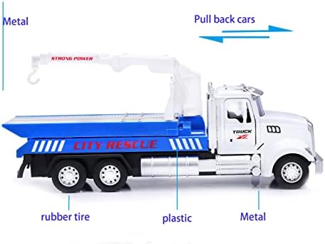 Metal Tow Trcuks oyuncak kamyonlar ile Kanca ve araba Boys için Geri Çekin Trcuk Oyuncaklar formatlı ışık ve Ses çocuklar için