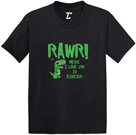 Rawr! Anlamına gelir Seni Seviyorum Dinozor Bebek / Yürümeye Başlayan pamuklu jarse T-Shirt