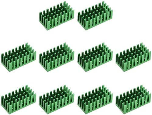 EuısdanAA 11x28x14mm Yeşil Alüminyum Soğutucu Termal Yapışkan Ped Soğutucu Soğutma için 3D Yazıcılar 10 Adet (Enfriador de almohadilla